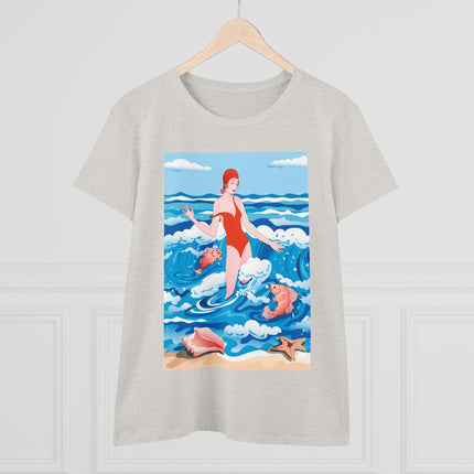 Ocean Symphony Women's Midweight Cotton Tee