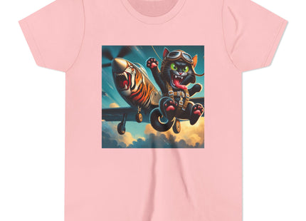 Parachuting Cat Commando Youth Short Sleeve Tee