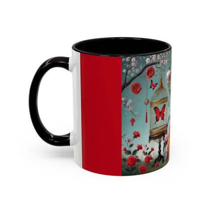 Reading in a Painted Garden Colorful Mugs (11oz, 15oz)