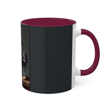 Floral Still Life by Johann Baptist Drechsler Colorful Mugs, 11oz