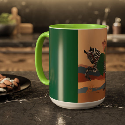 Zebra Rider Colorful Mugs – Safari Chic & Art Deco Adventure