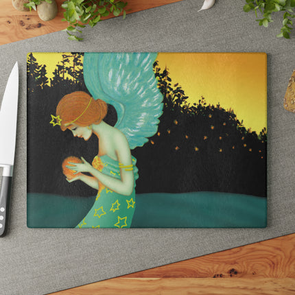 Twilight Angel Glass Cutting Board