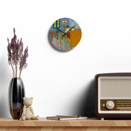 The Bedroom by Vincent van Gogh Acrylic Wall Clock, Round and Square