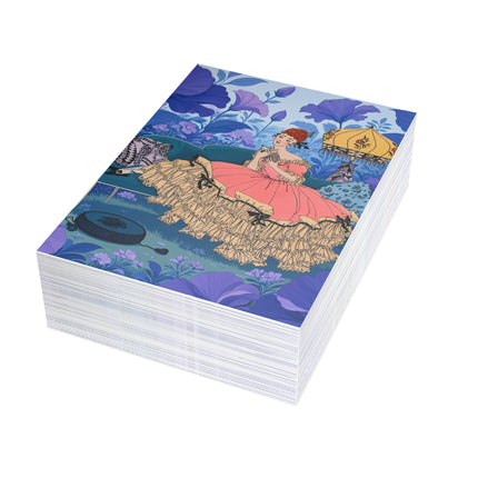 🌸🛋️ The Enchanted Garden Repose Postcards With Envelopes – Art Deco Floral Whimsy