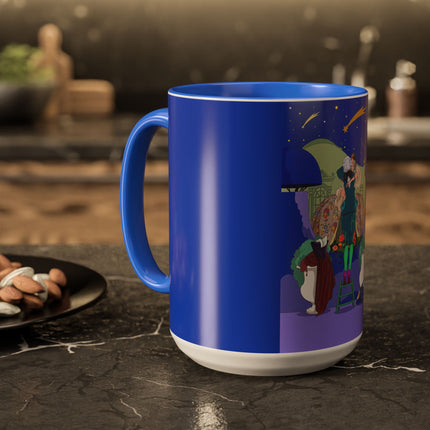 Wishes Beneath the Comet Sky Colorful Mug (11oz, 15oz) – Celestial Magic, Art Deco Elegance & Dreamy Wonder