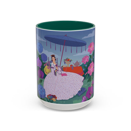 The Lady Of The Garden Tea Party Colorful Mugs – Art Deco Floral Elegance