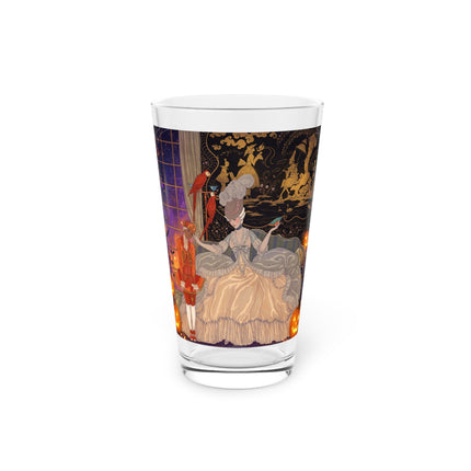 🌙🎃 The Moonlit Parlor Masquerade Glass, 16oz – Elegant Halloween Romance