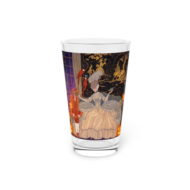 🌙🎃 The Moonlit Parlor Masquerade Glass, 16oz – Elegant Halloween Romance