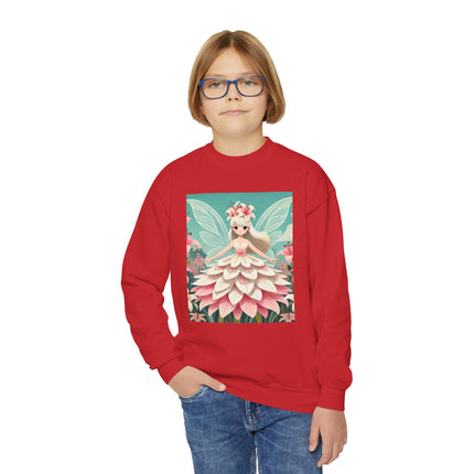 Lily Fairy in Bloom Youth Crewneck Sweatshirt – Grace, Renewal & Gentle Magic
