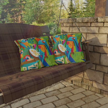 Colorful Macaws Outdoor Pillows