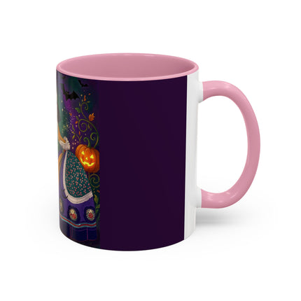 🎭🎃 The Masquerade Beneath The Pumpkin Lantern Colorful Mug – Theatrical Halloween Charm