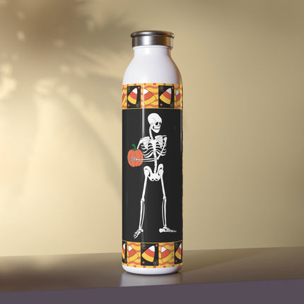 Candy Corn Skeleton Slim Water Bottle