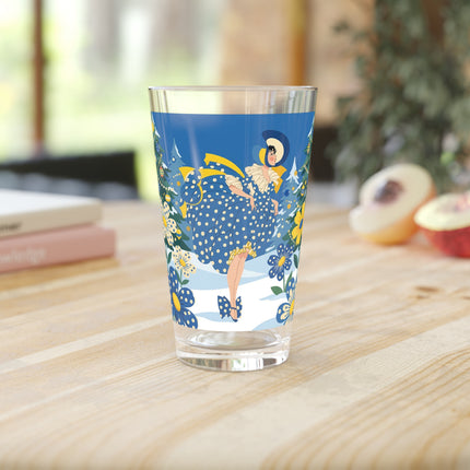 💙🌼 The Bluebell Christmas Promenade Pint Glass – Art Deco Holiday Fantasy