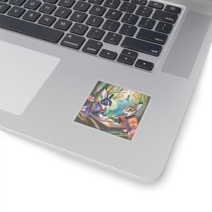 Fairy Animals Writing Wishes  Kiss-Cut Stickers (4 Sizes)