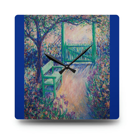 The Artist’s Garden Acrylic Wall Clock, Round and Square