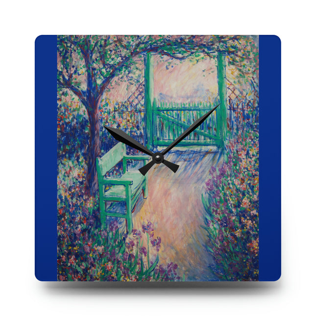 The Artist’s Garden Acrylic Wall Clock, Round and Square