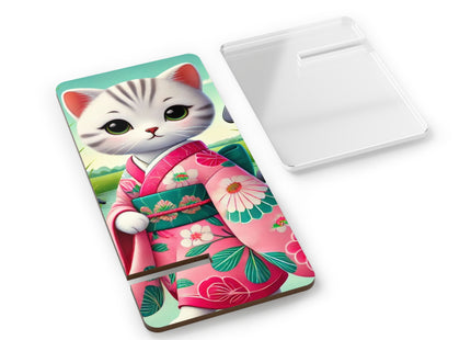 Geisha Kitten Strolls Among the Spoonbills Mobile Display Stand for Smartphones
