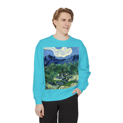 Olive Trees by Vincent Van Gogh Garment-Dyed Sweatshirt