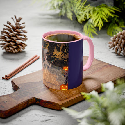 🌙🎃 The Moonlit Parlor Masquerade Colorful Mug – Elegant Halloween Romance