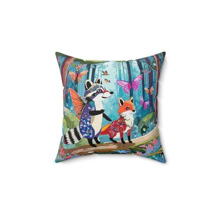 Whimsical Woodland Spun Polyester Square Pillow