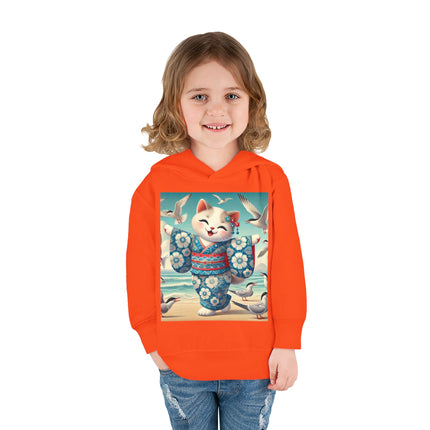 Geisha Kitten by the Seaside Toddler Pullover Fleece Hoodie