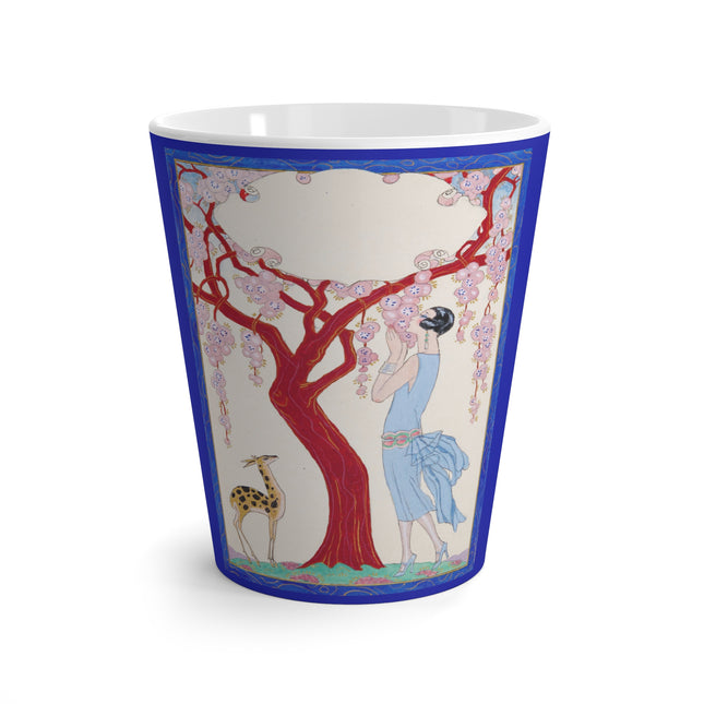 Woman, Fawn, and Red Tree by George Barbier Latte Mug
