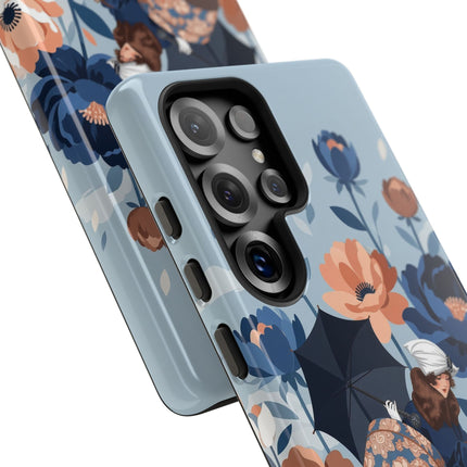 ☂️🌺 The Lady Of The Traveling Garden Phone Case – Art Deco Floral Adventure