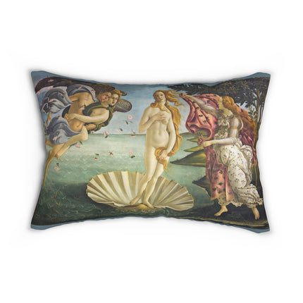 Birth of Venus by Sandro Botticelli Spun Polyester Lumbar Pillow