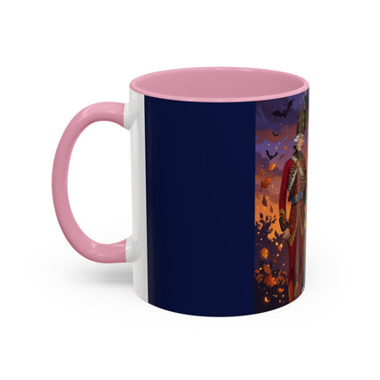 🎃💙 The Pumpkin Lantern Courtship Colorful Mug – Romantic Halloween Elegance