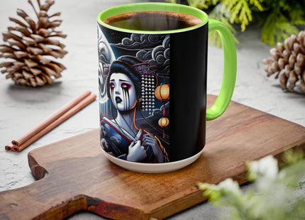 Geisha’s Black Ink Tears Colorful Mugs (11oz, 15oz)