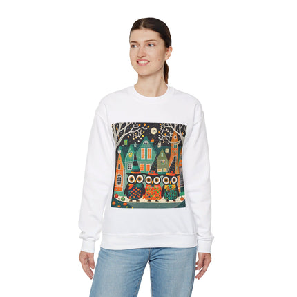 Night of the Trick-or-Treating Owlets Unisex Heavy Blend™ Crewneck Sweatshirt