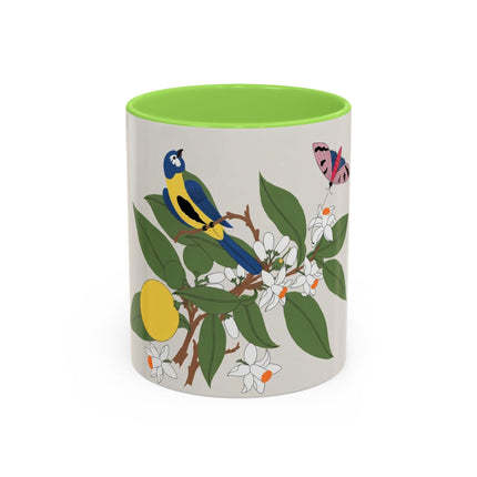 Blue Tit & Butterfly Colorful Mugs – Spring Harmony & Delicate Beauty