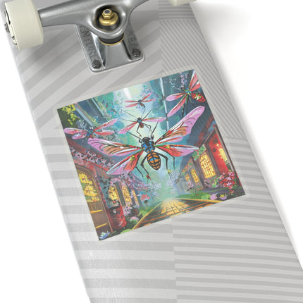 Neon Swarm Kiss-Cut Stickers (4 Sizes)