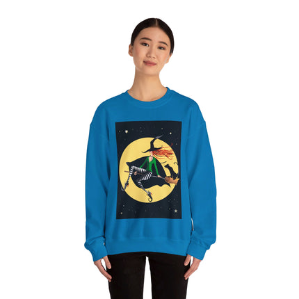 A Witch’s Moonlit Flight Unisex Heavy Blend™ Crewneck Sweatshirt
