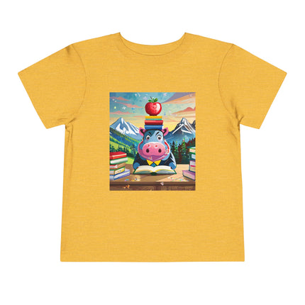 Hippos Hit the Books Toddler Short Sleeve Tee