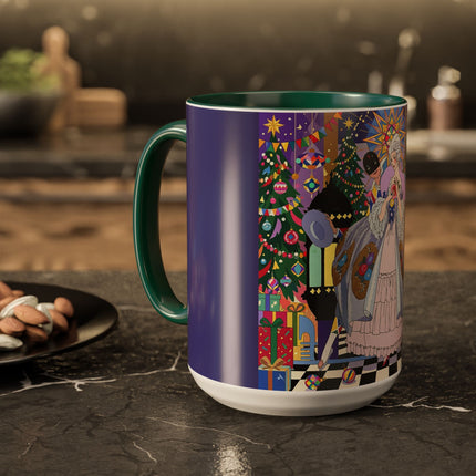 🎄✨ The Lady Of The Christmas Ornament Colorful Mug – Art Deco Holiday Fantasy