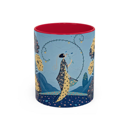 🌼🦋 The Enchanted Butterfly Garden Promenade Colorful Mug – Art Deco Floral Whimsy