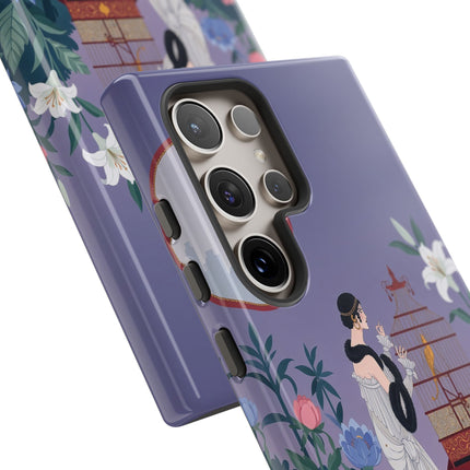 🌸🐦 The Lady Of The Garden Birdcage Phone Case – Art Deco Floral Elegance