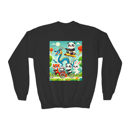 Rolling Along Together Youth Crewneck Sweatshirt – Friendship, Motion & Joyful Adventure