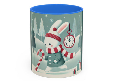Candy Cane Timekeeper Bunny Colorful Mugs (11oz, 15oz)