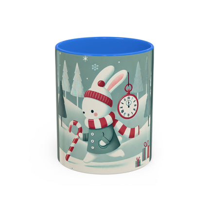 Candy Cane Timekeeper Bunny Colorful Mugs (11oz, 15oz)