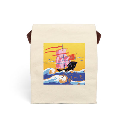 Golden Seas and Whimsical Dreams Canvas Lunch Bag With Strap