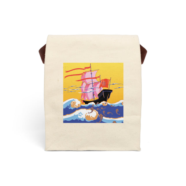 Golden Seas and Whimsical Dreams Canvas Lunch Bag With Strap