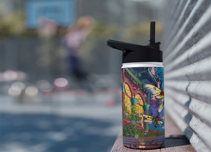 Neon Swarm Stainless Steel Water Bottle