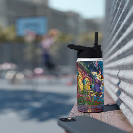 Neon Swarm Stainless Steel Water Bottle