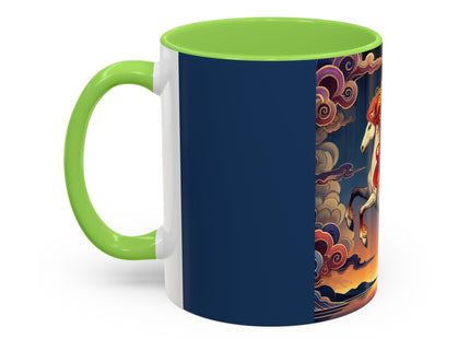Flame-Winged Horse at Sunset Colorful Mugs (11oz, 15oz)