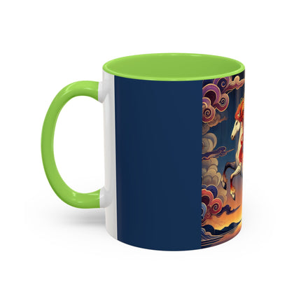 Flame-Winged Horse at Sunset Colorful Mugs (11oz, 15oz)
