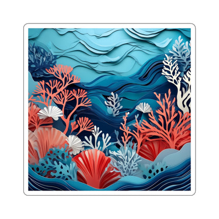 Enchanting Underwater Scene Kiss-Cut Stickers (4 Sizes)