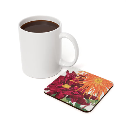 Dahlia Flower by Tanigami Kônan Cork Back Coaster