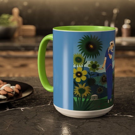 The Secret Language Of Flowers Colorful Mugs – Art Deco Botanical Elegance